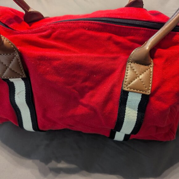 Tommy Hilfiger Duffle Bag w/ Strap Color Red/White/Blue Travel - Picture 2 of 2